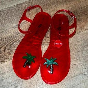Katy Perry The Geli Tropical Palm Tree Jelly Sandals